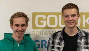 Stagiaires Luuk en Thomas blijven in deeltijd werken bij Goudkuil Bouwmanagement